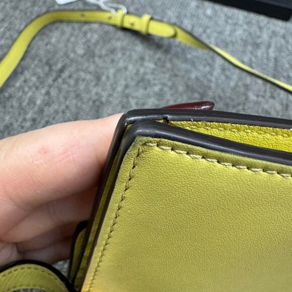 GUCCI Interlocking Wallet On Chain Yellow Leather Shoulder Bag 288-012725 - Picture 8 of 15